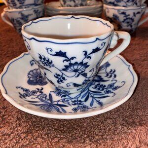 Vintage Blue Danube Onion Japan Ribbon Logo 3.25” Cup &  Saucer